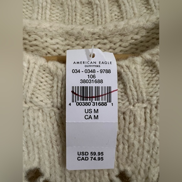 American Eagle Chunky Knit Cream Sweater Size Large NWT - Picture 4 of 6